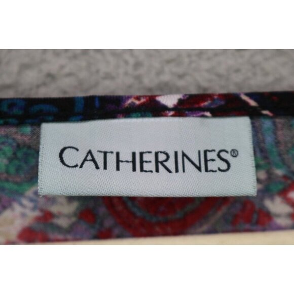 Catherines Long Puff Sleeve Silky Paisley Top-Size 3X-Whimsigoth - Picture 5 of 10